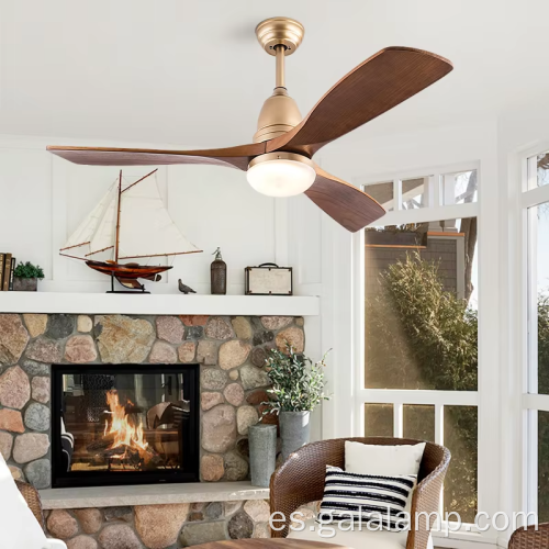 Luz del ventilador de techo de madera maciza LED